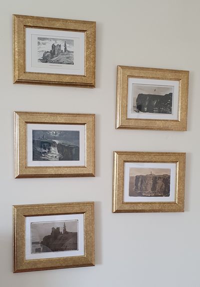 Vintage postcards of Castle Sinclair Girnigoe and Noss Head Lighthouse